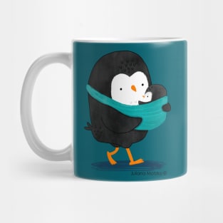 Dad Penguin with his baby penguin Mug